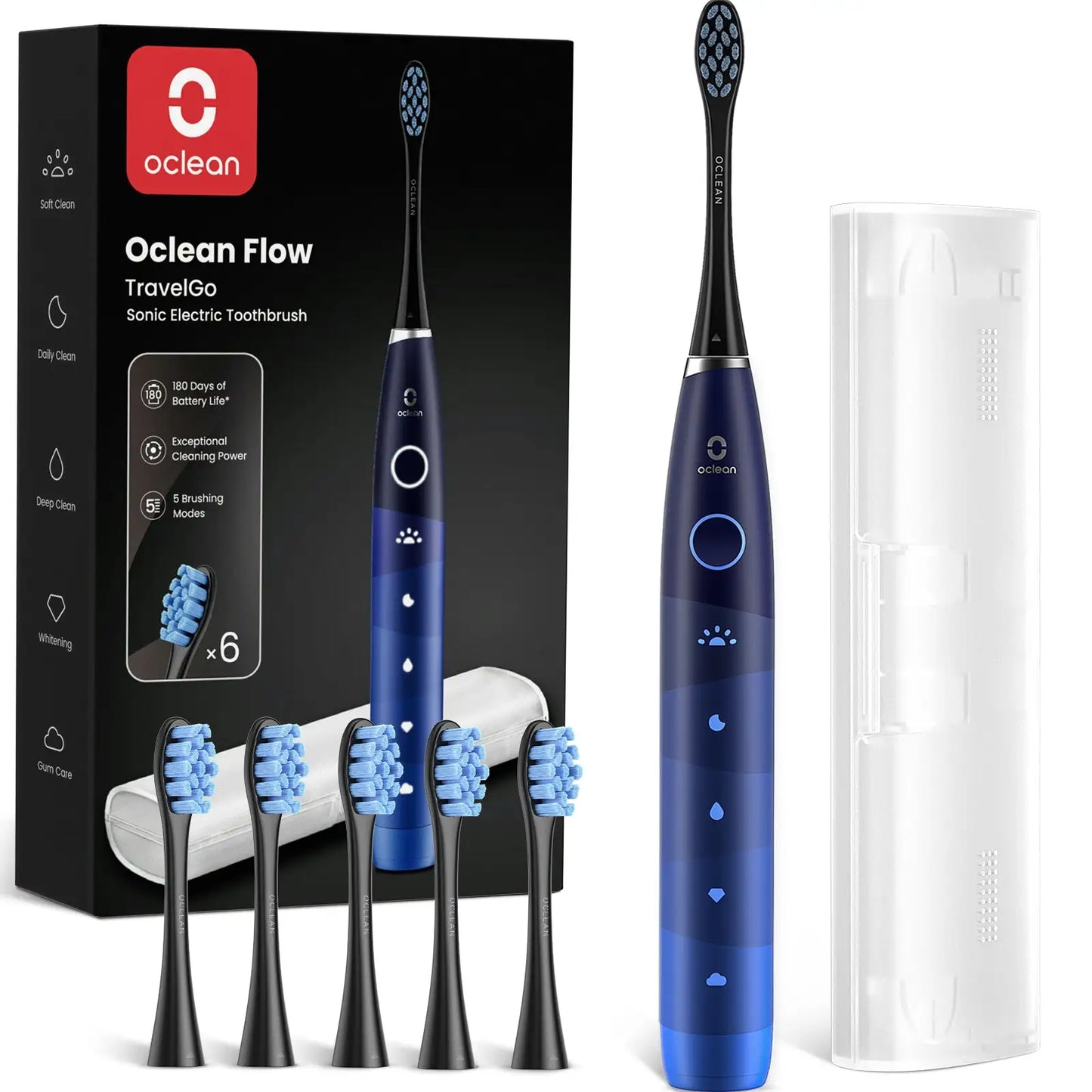 Oclean Flow TravelGo Set Elektrische Schallzahnbürste - Blau mit Box